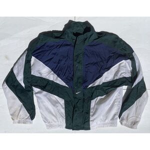 NIKE Track Windbreaker Jacket Men's Medium 90s‎ VTG ColorBlock Center Swoosh